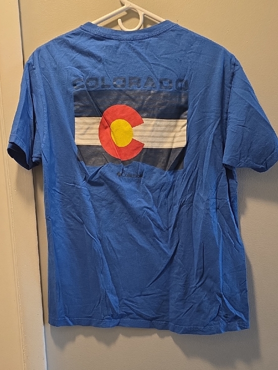 Columbia Other - Columbia Blue Tee with Colorado Flag Graphic